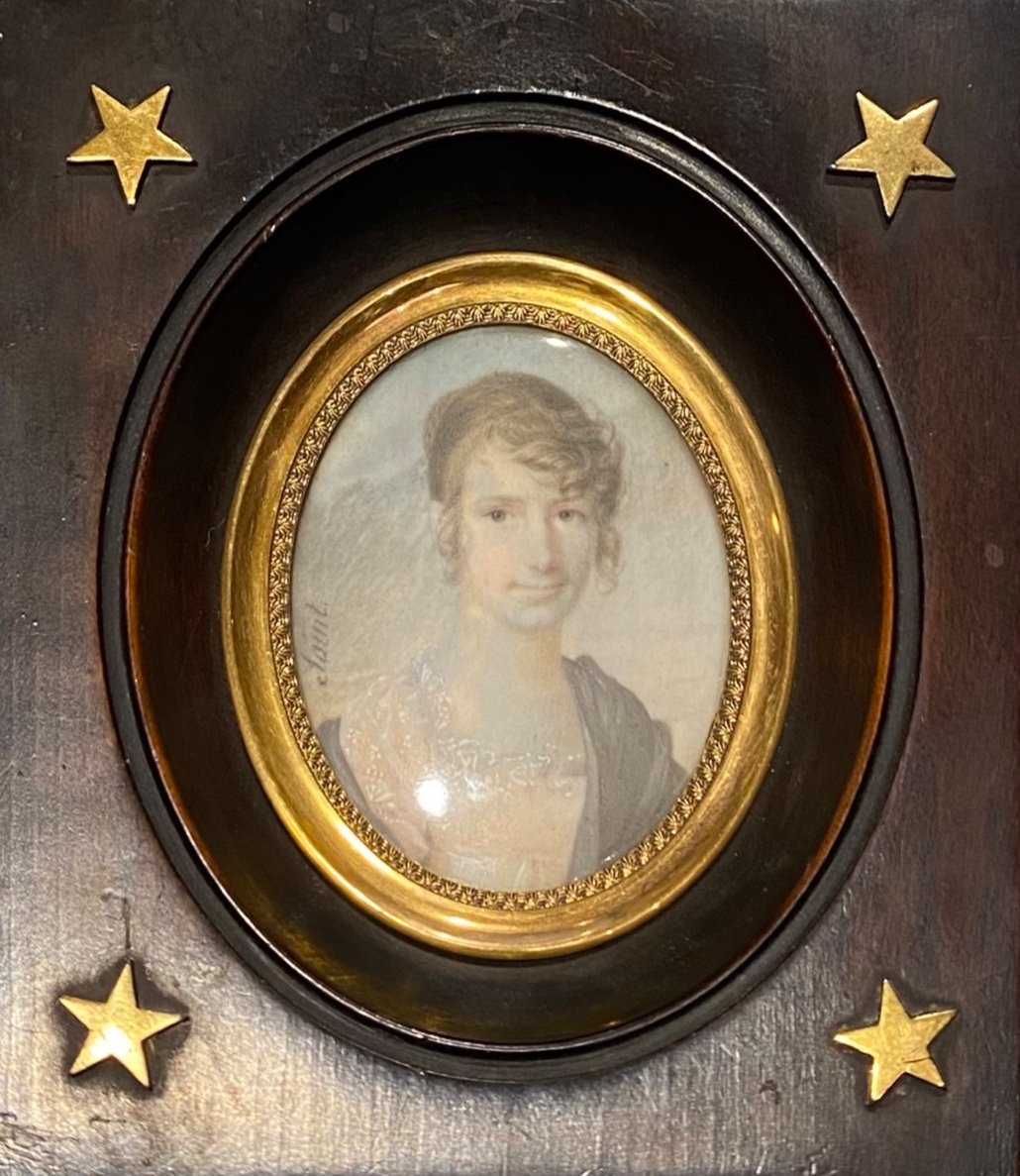 Portrait miniature de femme par Saint (1778-1847)-photo-2