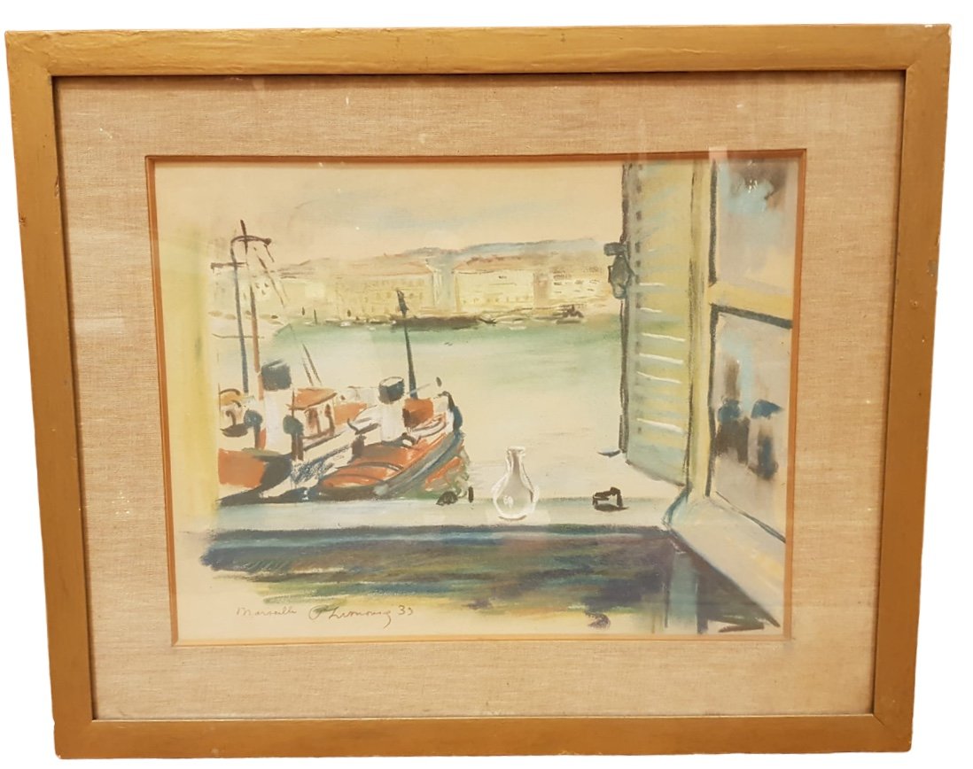 Roger Marcel Limouse (1894-1989), Vue Sur Le Port De Marseille