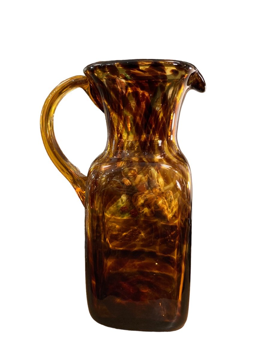 Amber Glass Carafe Aspect Tortoiseshell 1960