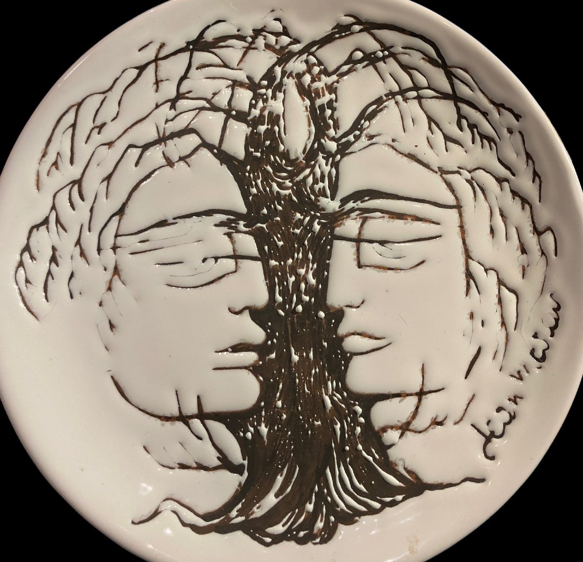 Ceramic Plate From Vallauris Jean Marais 1970-photo-3