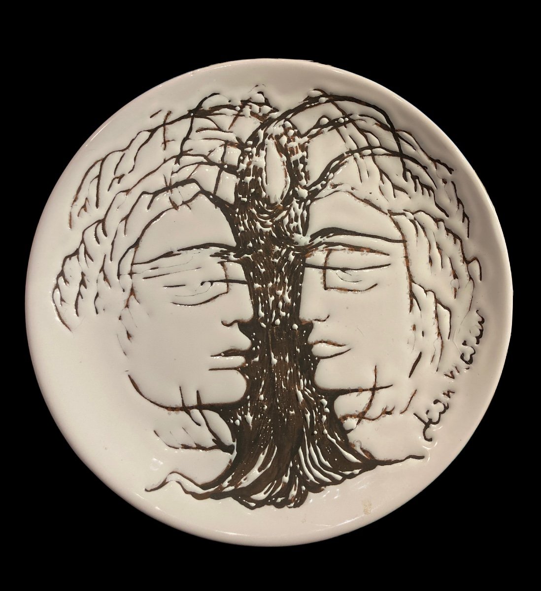 Ceramic Plate From Vallauris Jean Marais 1970