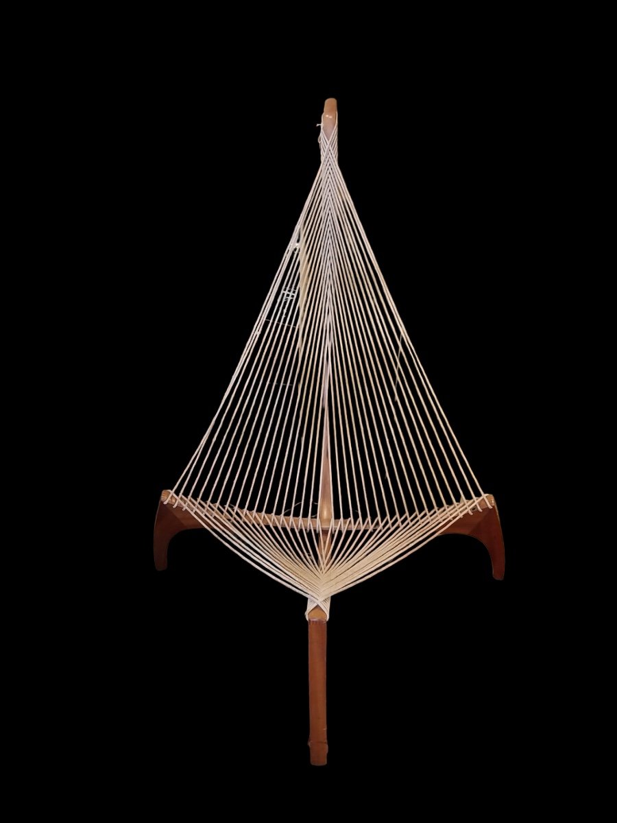 Jorgen Hovelskov, "harp" Chair In Rope And Ash, Twentieth-photo-2