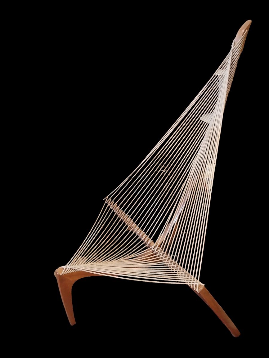 Jorgen Hovelskov, "harp" Chair In Rope And Ash, Twentieth-photo-3