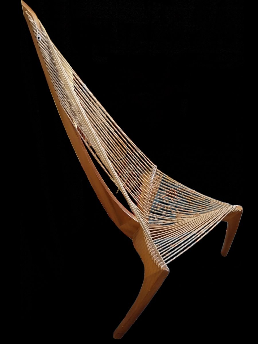 Jorgen Hovelskov, "harp" Chair In Rope And Ash, Twentieth