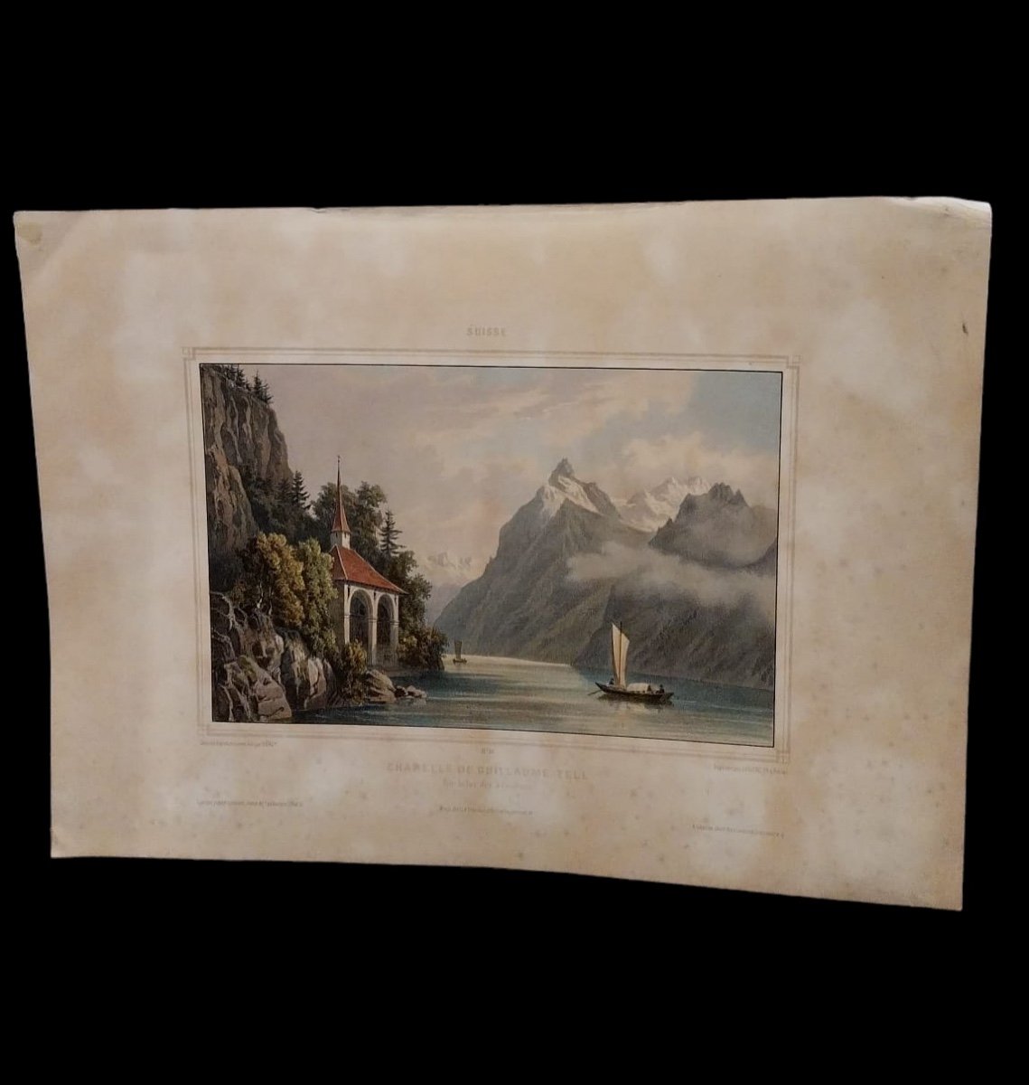 Chromolithographie Par Isidore Laurent Deroy, La Chapelle De Guillaume Tell En Suisse, XIXe-photo-3
