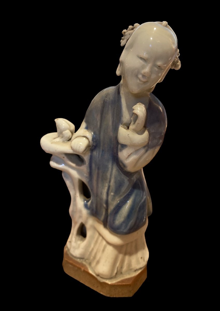 Enameled Porcelain Statuette, China, Eighteenth
