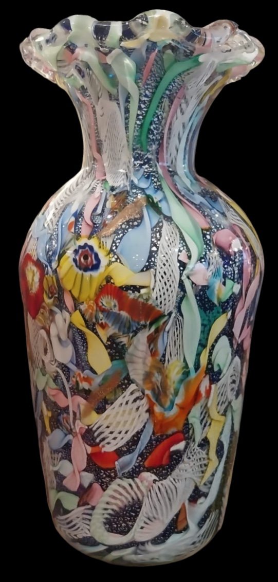 Dino Martens For Murano, Glass Paste Vase, Tutti Frutti, 1950s.-photo-6