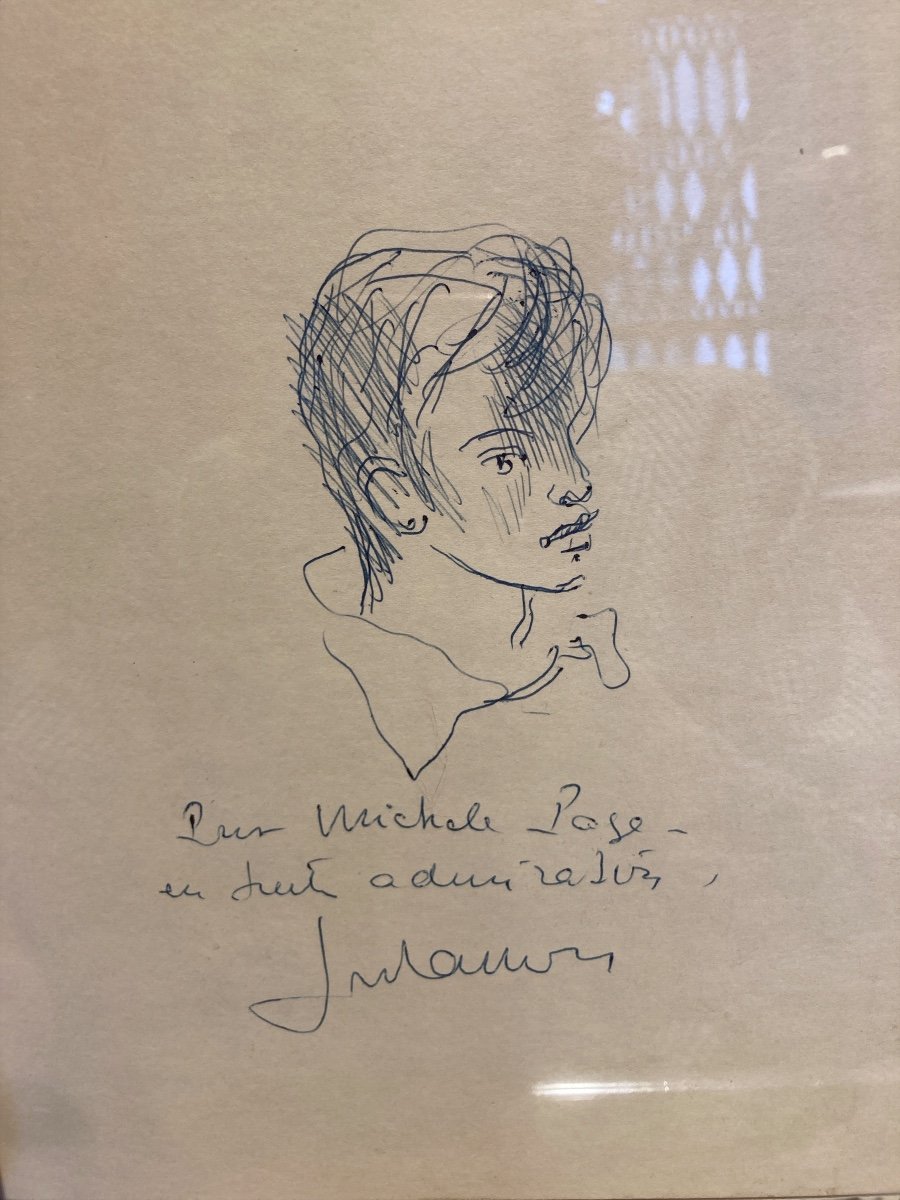 Jean Marais, Self-portrait Signed And Dedicated, 20th-photo-2