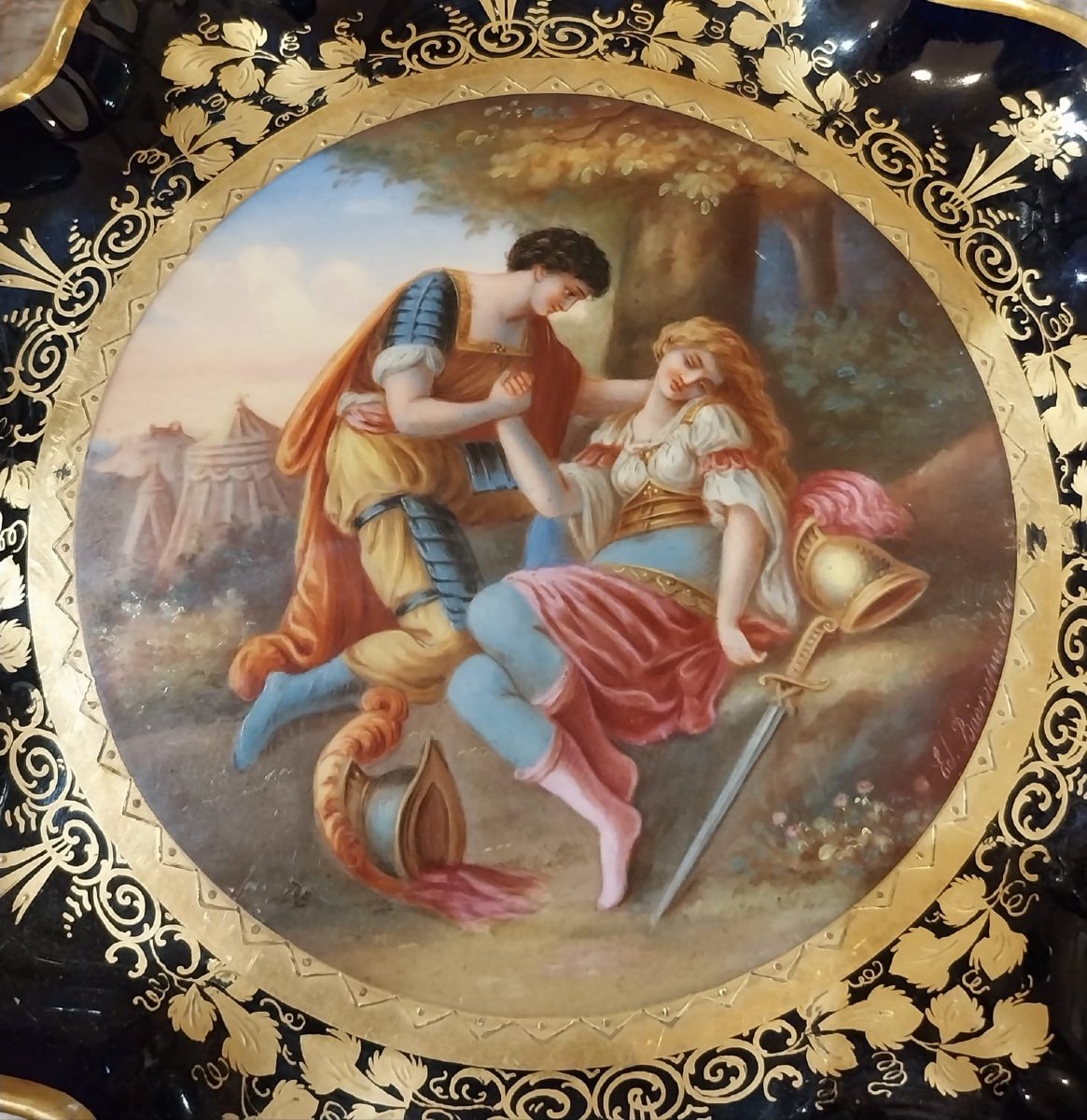 Manufacture De Vienne, Quatre Assiettes En Porcelaine, XIXe-photo-8