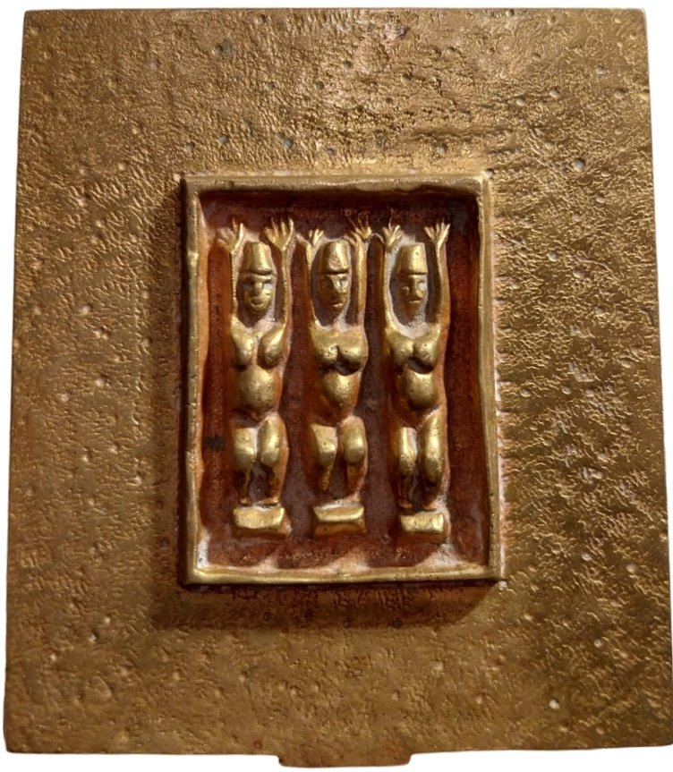 Line Vautrin (1913-1997), "the Three Graces", Rectangular Powder Compact, 20th-photo-3