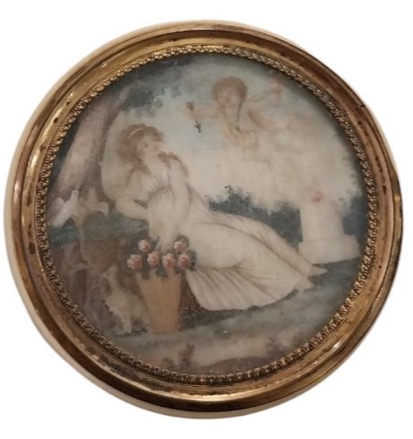 Miniature Round Box, Late 18th Century.