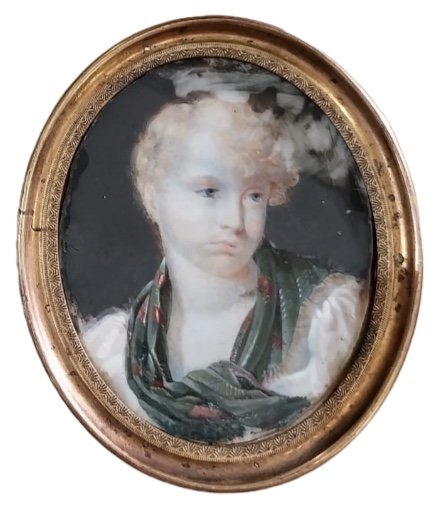 Miniature On Ivory, Portrait, 19th Century