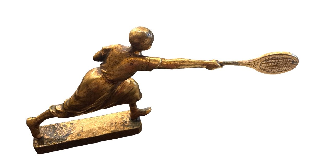 Bronze Statuette In Homage To Suzanne Lenglen, 20th Century-photo-3