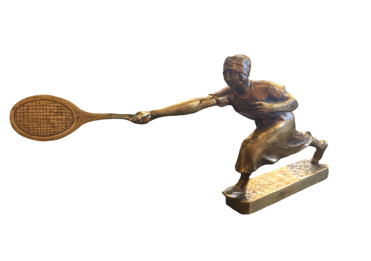 Bronze Statuette In Homage To Suzanne Lenglen, 20th Century