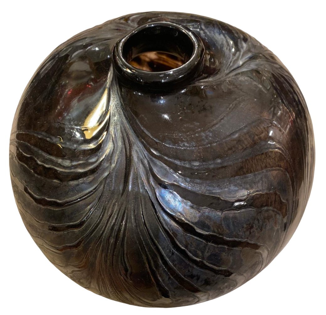 Claude Monod (1944-1990), Ball Vase With Tubular Tight Neck, 20th-photo-3