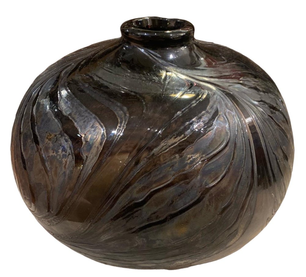 Claude Monod (1944-1990), Ball Vase With Tubular Tight Neck, 20th