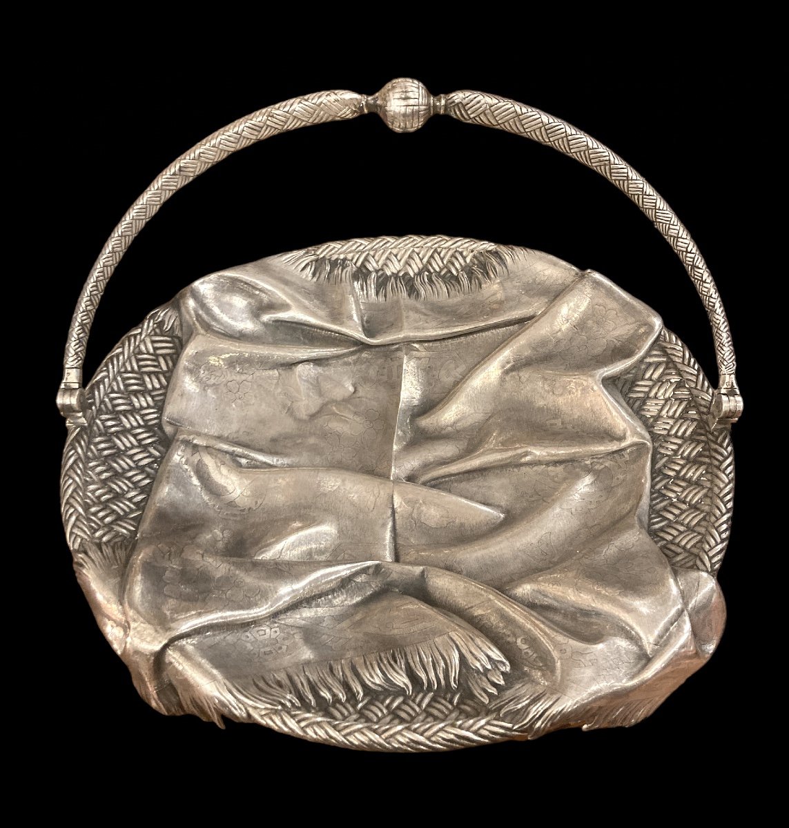 Basket In Sterling Silver, Russia, 19th Century-photo-4