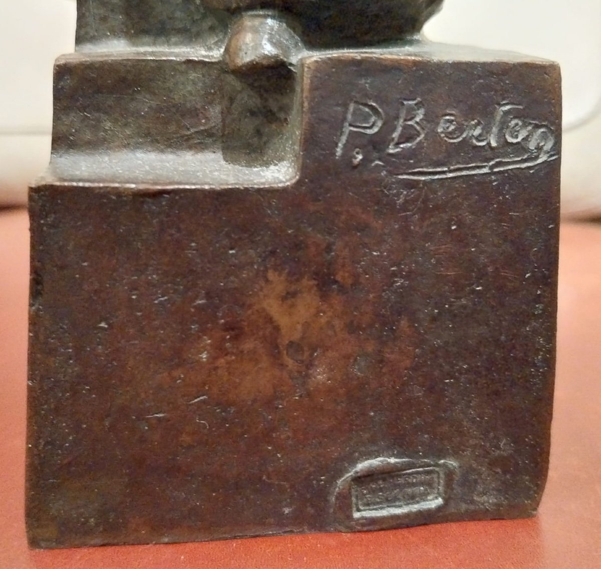 P. Berton, Bronze Dom Perignon, 20th-photo-2
