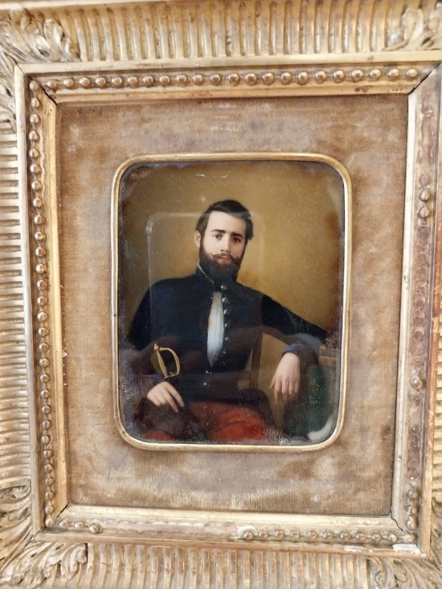 Fixed Under Glass, Portrait Of A 19th Century Man.-photo-2