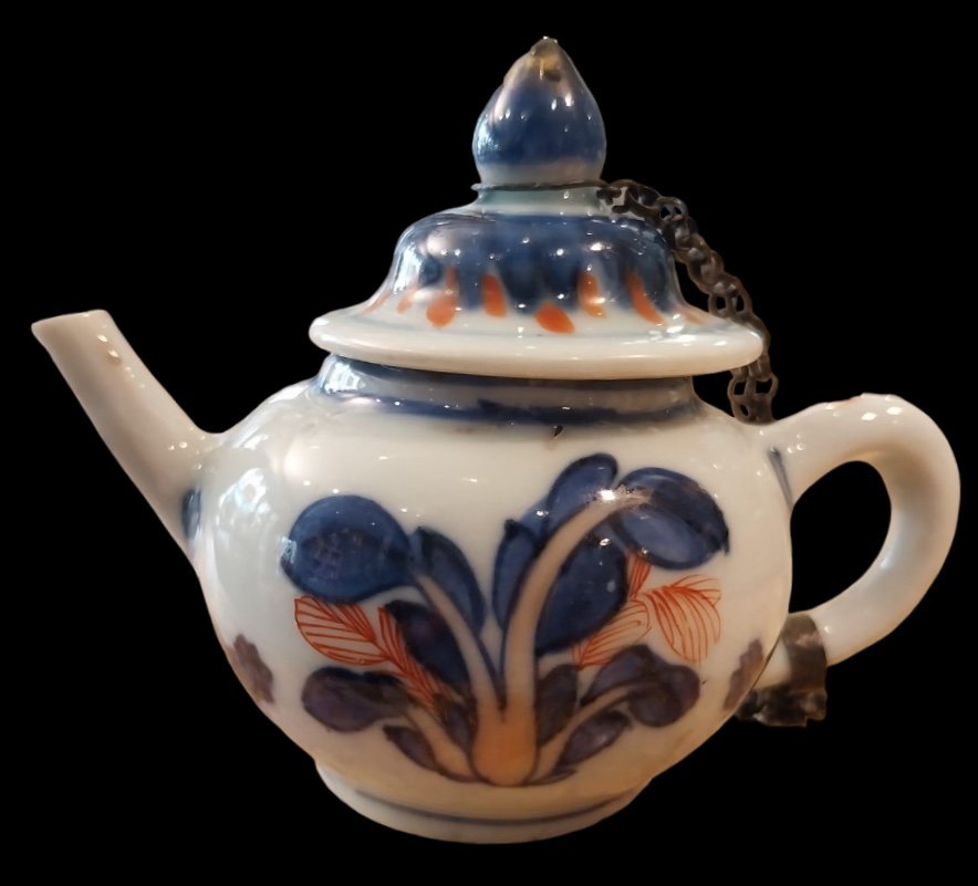 Théière Miniature, Porcelaine De Chine Imari, Compagnie Des Indes,  XVIIIe Siècle-photo-3