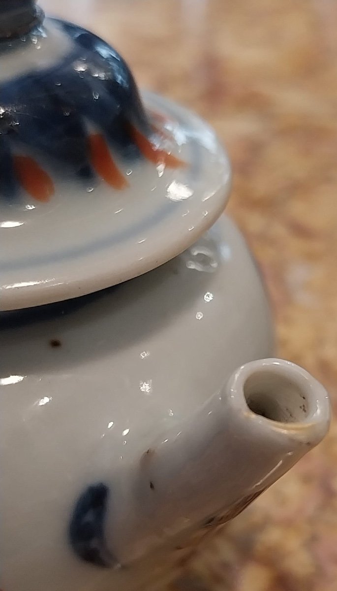 Théière Miniature, Porcelaine De Chine Imari, Compagnie Des Indes,  XVIIIe Siècle-photo-4