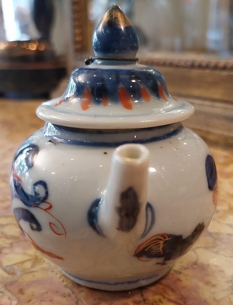Théière Miniature, Porcelaine De Chine Imari, Compagnie Des Indes,  XVIIIe Siècle-photo-5