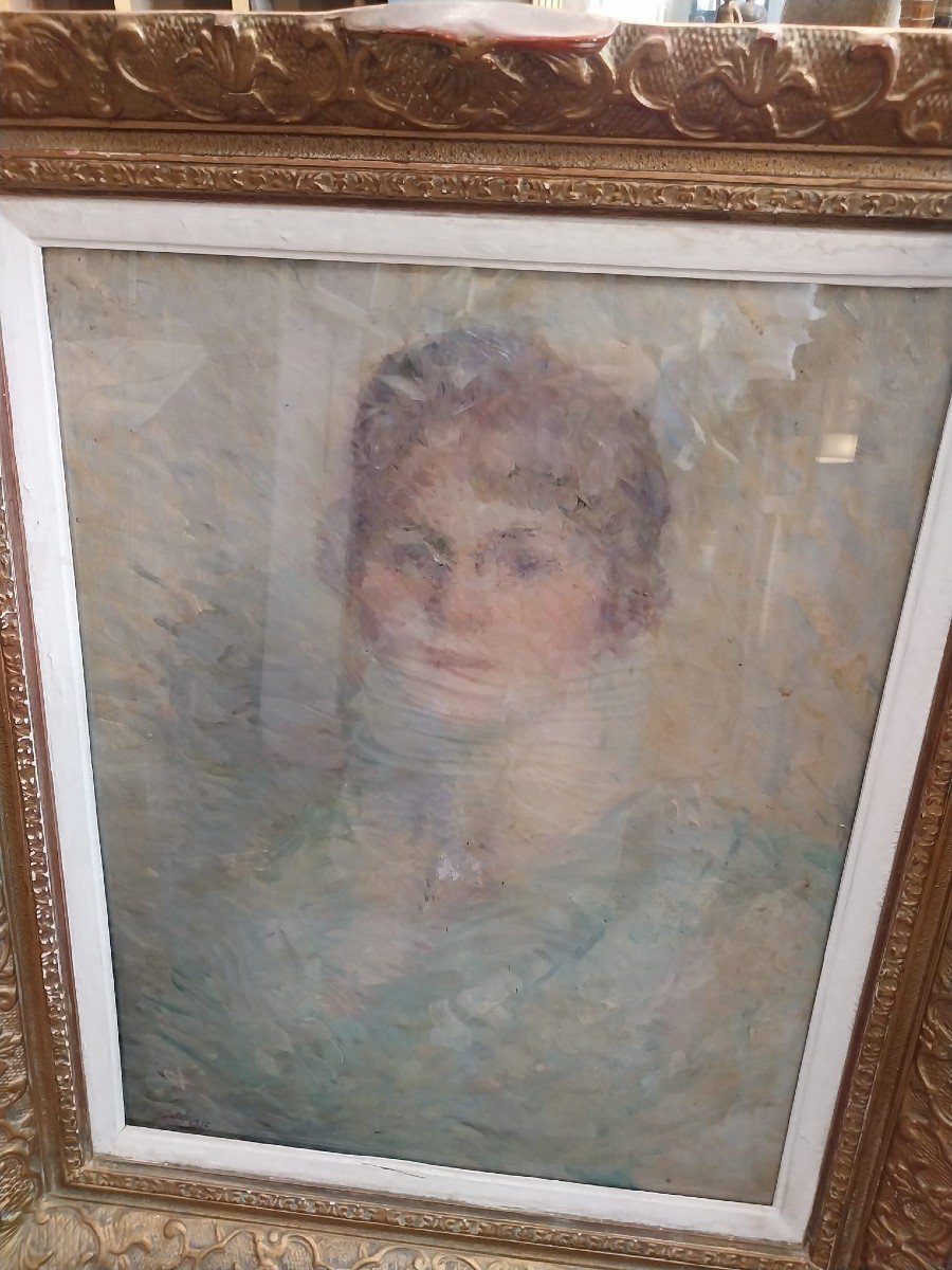 Paul-jean Martel (1879-1944), Oil On Canvas, Portrait Of A Woman, 20th.-photo-2