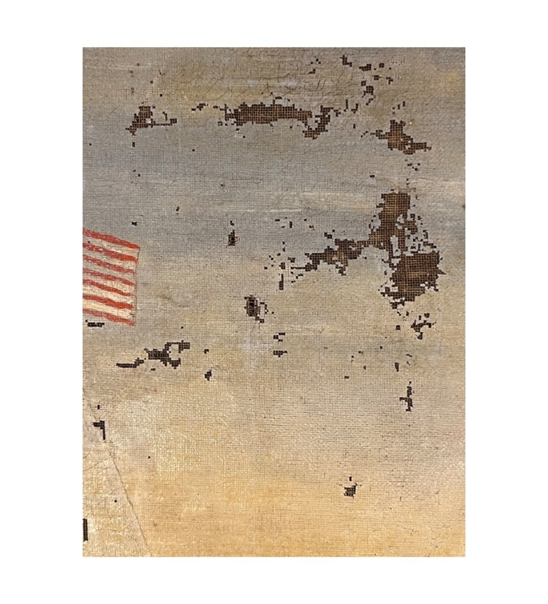 Oil On Canvas, Rare American Marine, 19th Century-photo-4