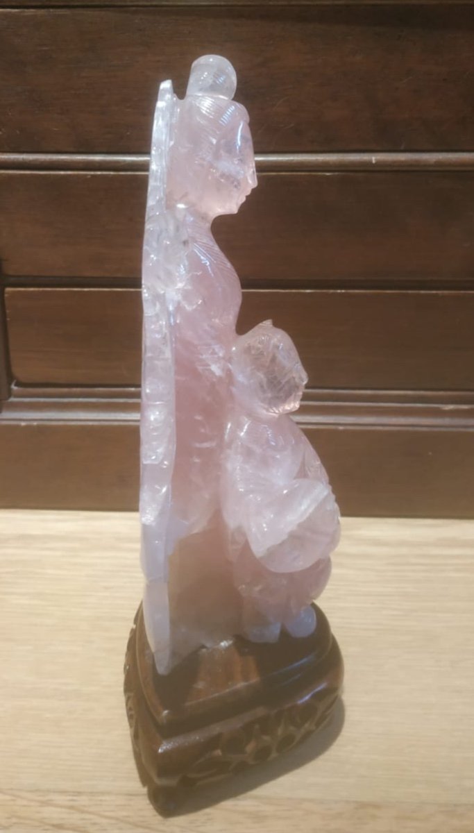 Statuette, Rose Quartz, Asia, 20th Century -photo-2