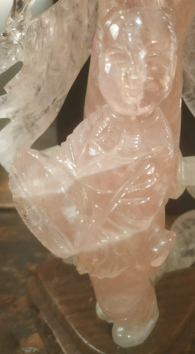 Statuette, Rose Quartz, Asia, 20th Century -photo-1