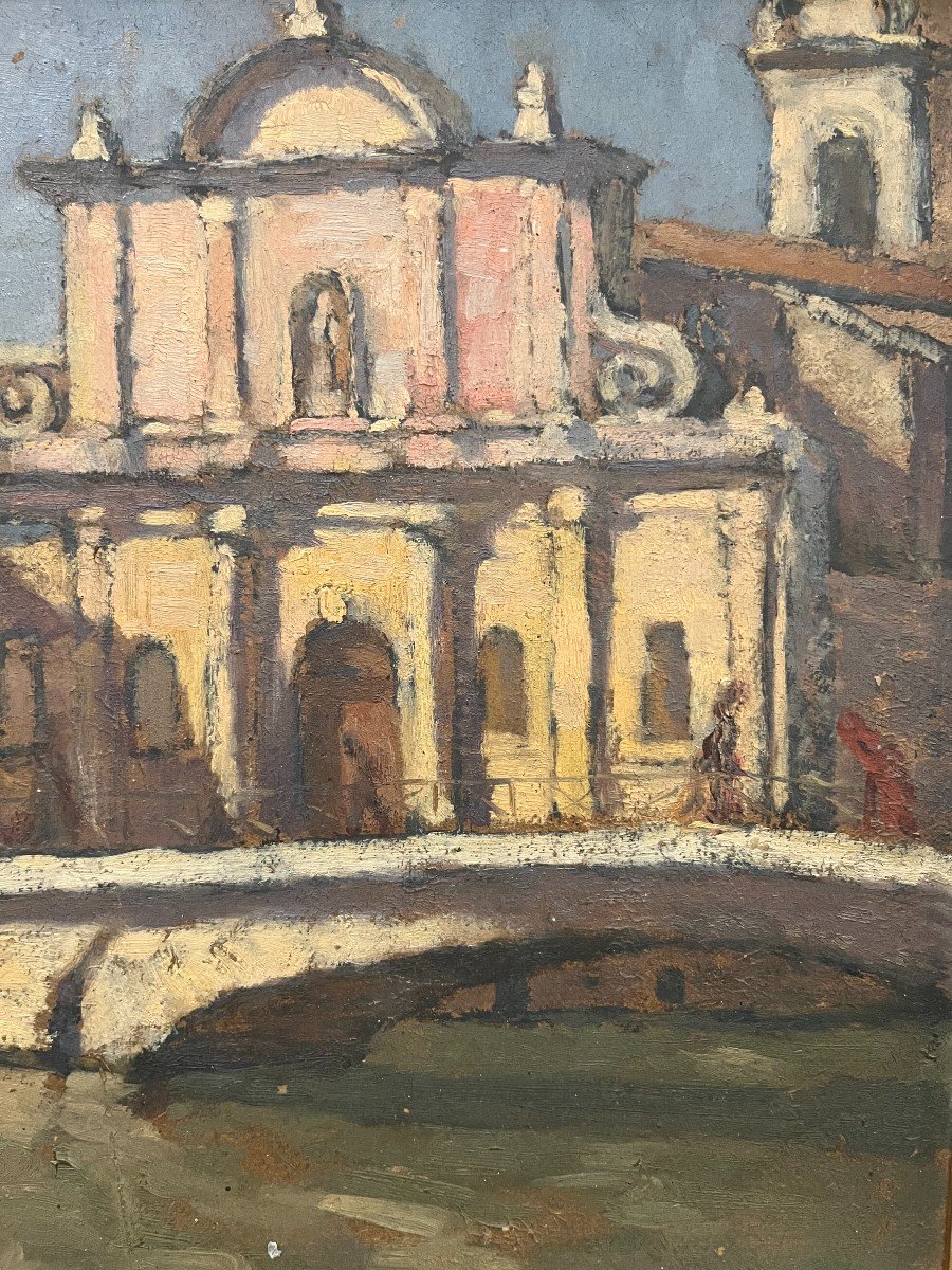 Ferdinand Olivier (1873-1957), View Of Martigues, Oil On Panel, 20th Century-photo-4