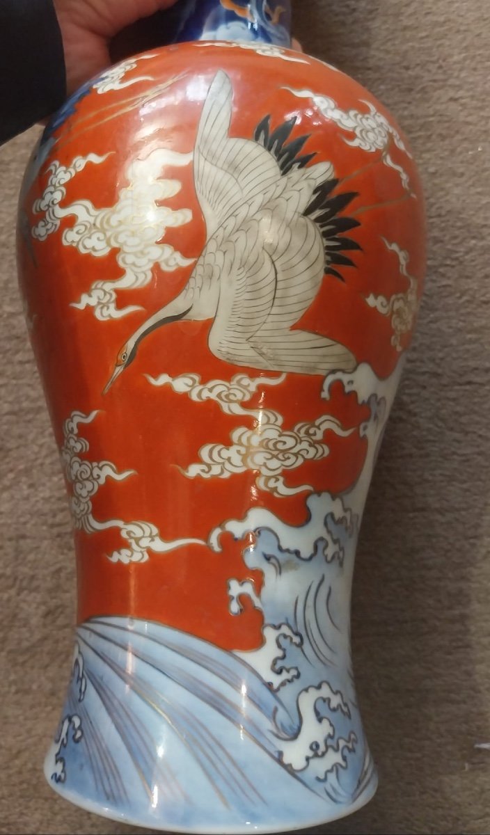 Vase Japonais En Porcelaine De Fukagawa Seiji, XIXe.-photo-1