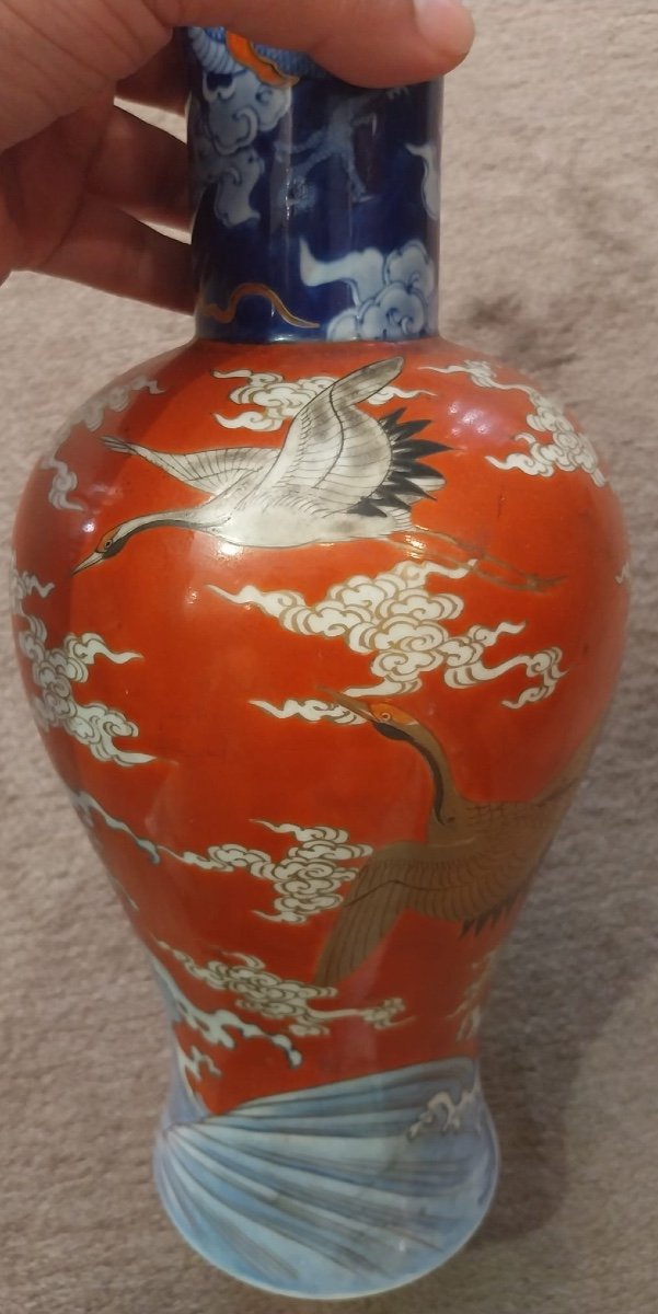 Vase Japonais En Porcelaine De Fukagawa Seiji, XIXe.-photo-3
