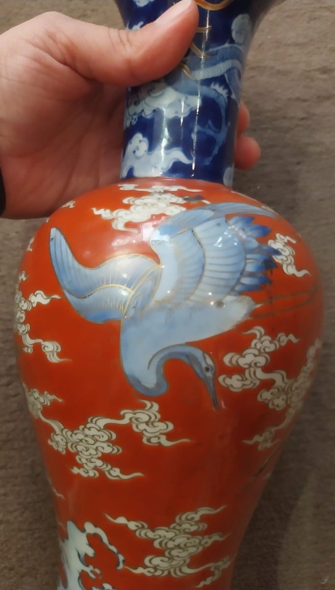 Vase Japonais En Porcelaine De Fukagawa Seiji, XIXe.-photo-7