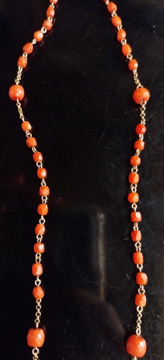 Gold And Coral Rosary, 19th Century-photo-3