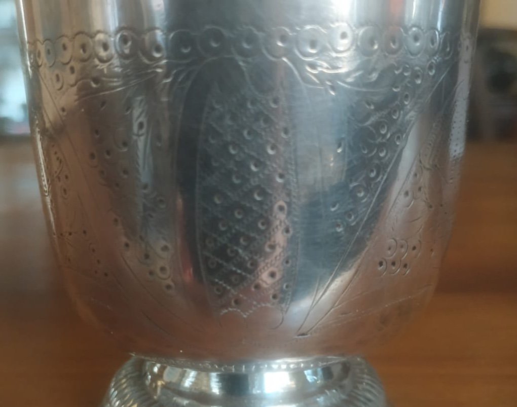 Timbale En Argent Massif, Fin XVIIIème-photo-2