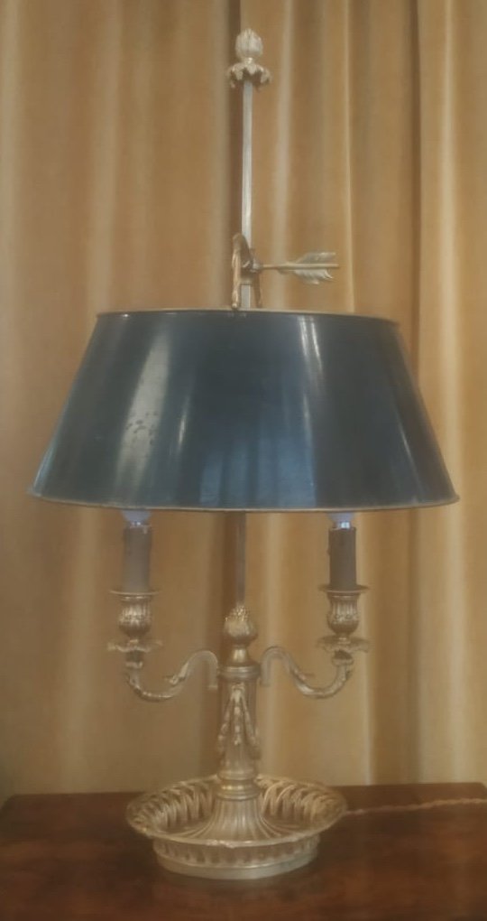 Bronze Bouillotte Lamp, Louis XVI Style, 20th Century