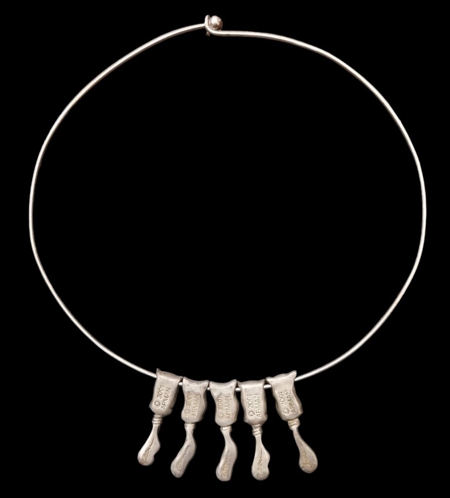 Arman (1928-2005), Collier En Métal Argenté “coulées De Tubes”-photo-4