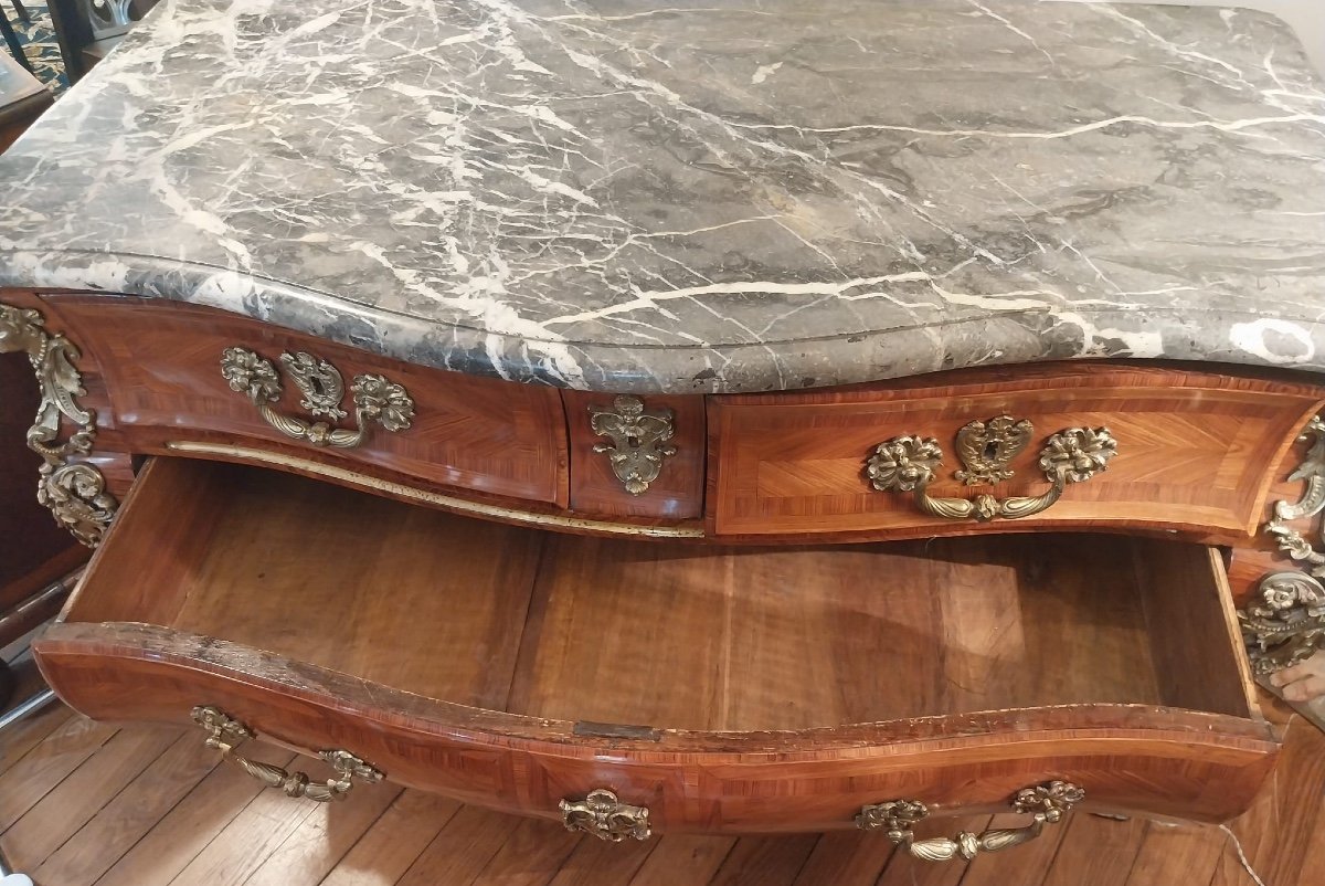 Commode Tombeau Estampillée François Fleury, D’époque XVIIIe-photo-6