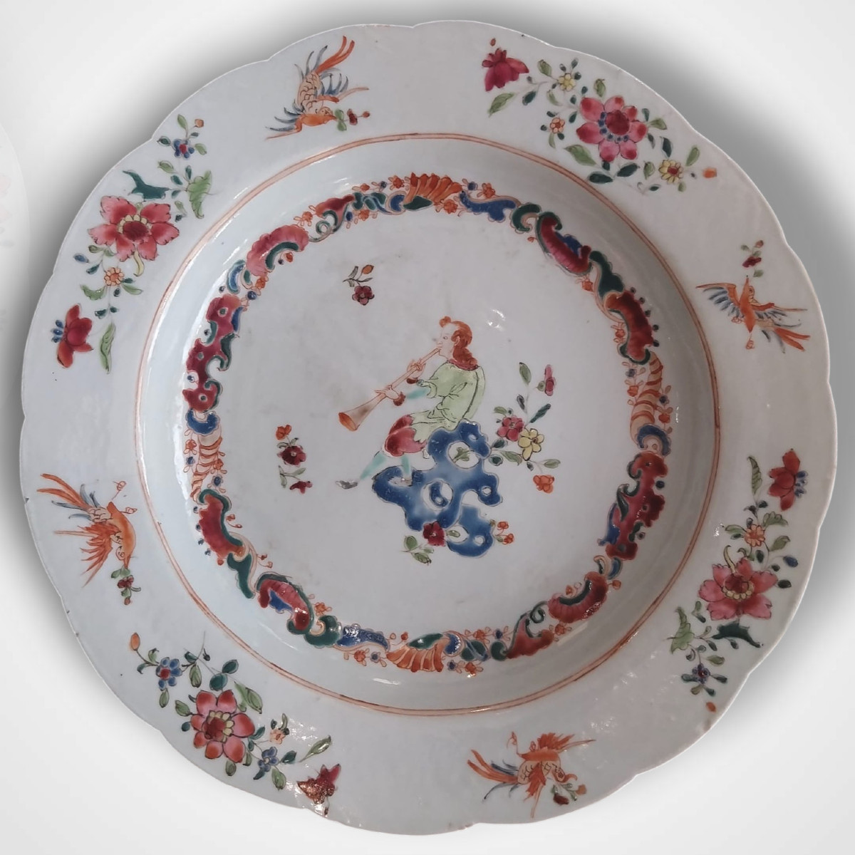 Compagnie des Indes, Paire d'Assiettes en Porcelaine, &eacute;poque XVIIIe-photo-3