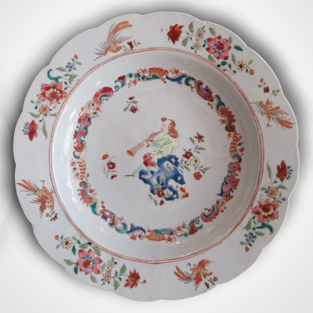 Compagnie des Indes, Paire d'Assiettes en Porcelaine, &eacute;poque XVIIIe-photo-4