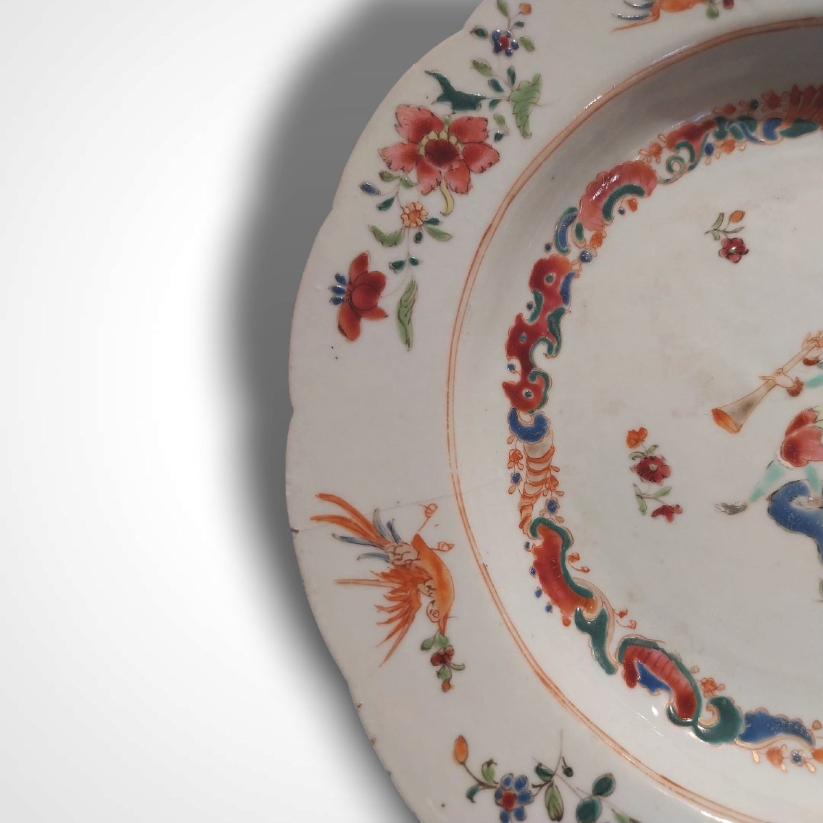 Compagnie des Indes, Paire d'Assiettes en Porcelaine, &eacute;poque XVIIIe-photo-5