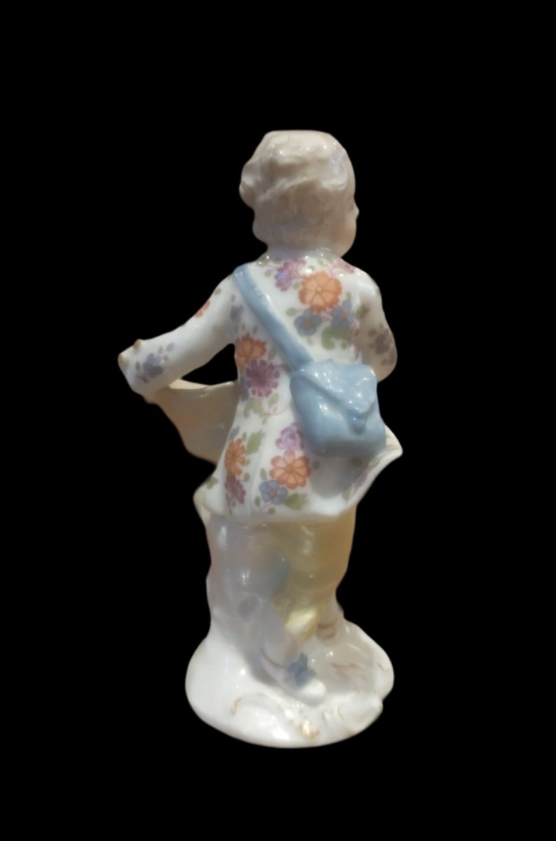 Figurine En Porcelaine Polychromé, D’époque XIXème. -photo-4