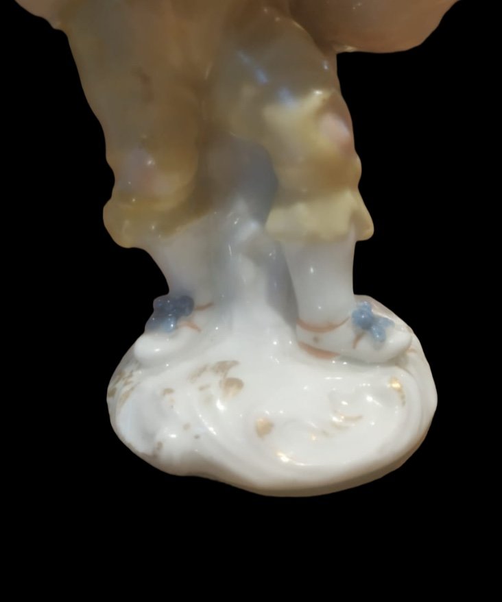 Figurine En Porcelaine Polychromé, D’époque XIXème. -photo-3