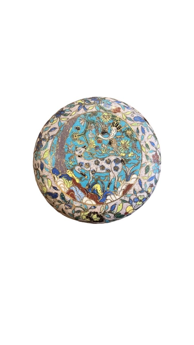 Chinese Cloisonné Enamel Box On Copper, 19th Century, China-photo-4