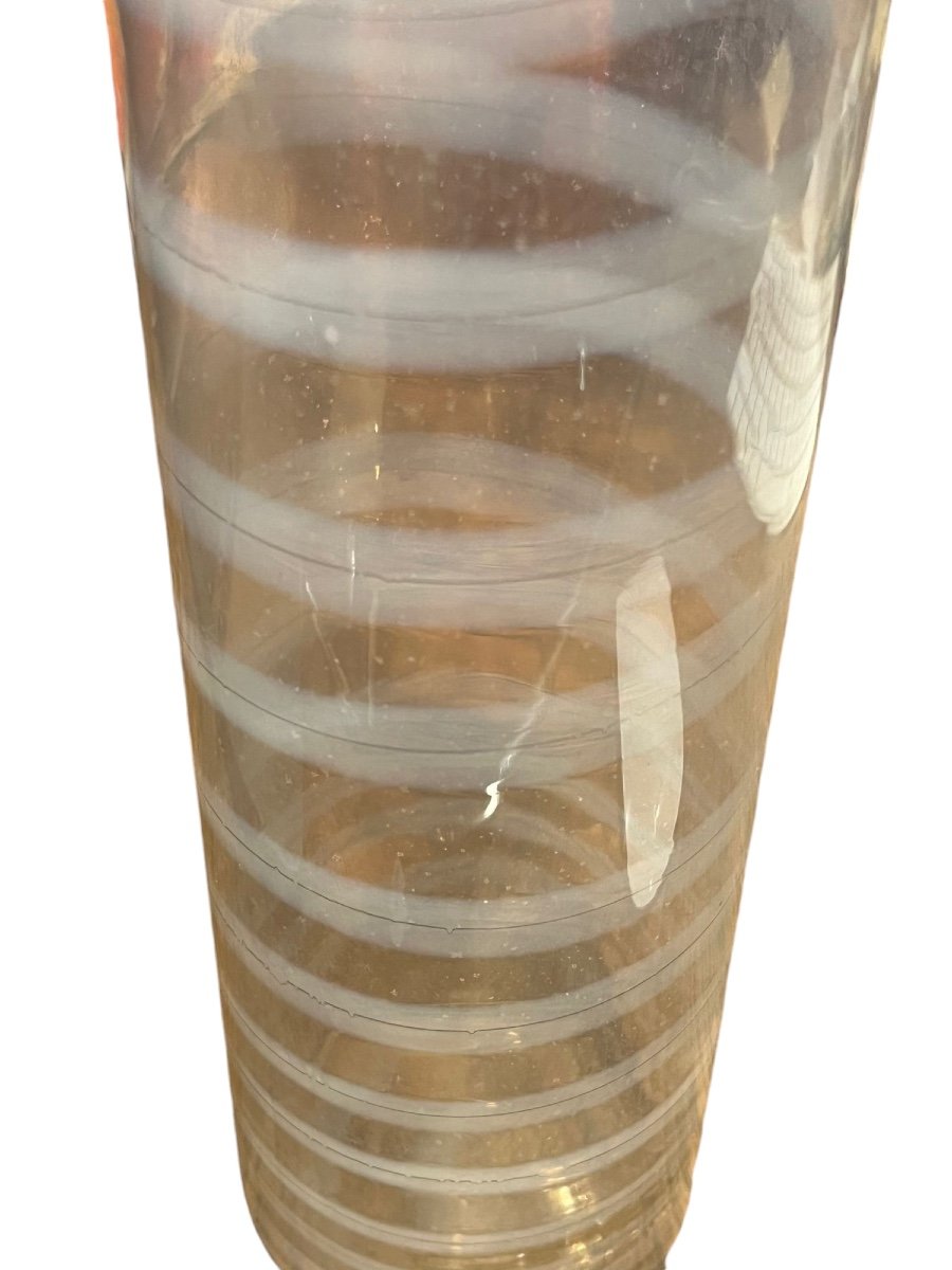 Murano Glass Carafe With White Spirals, 1950s-1960s-photo-2