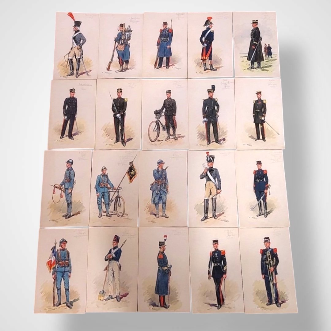 Pierre Albert Leroux (1890-1959), 40 Military Gouaches, 20th Century