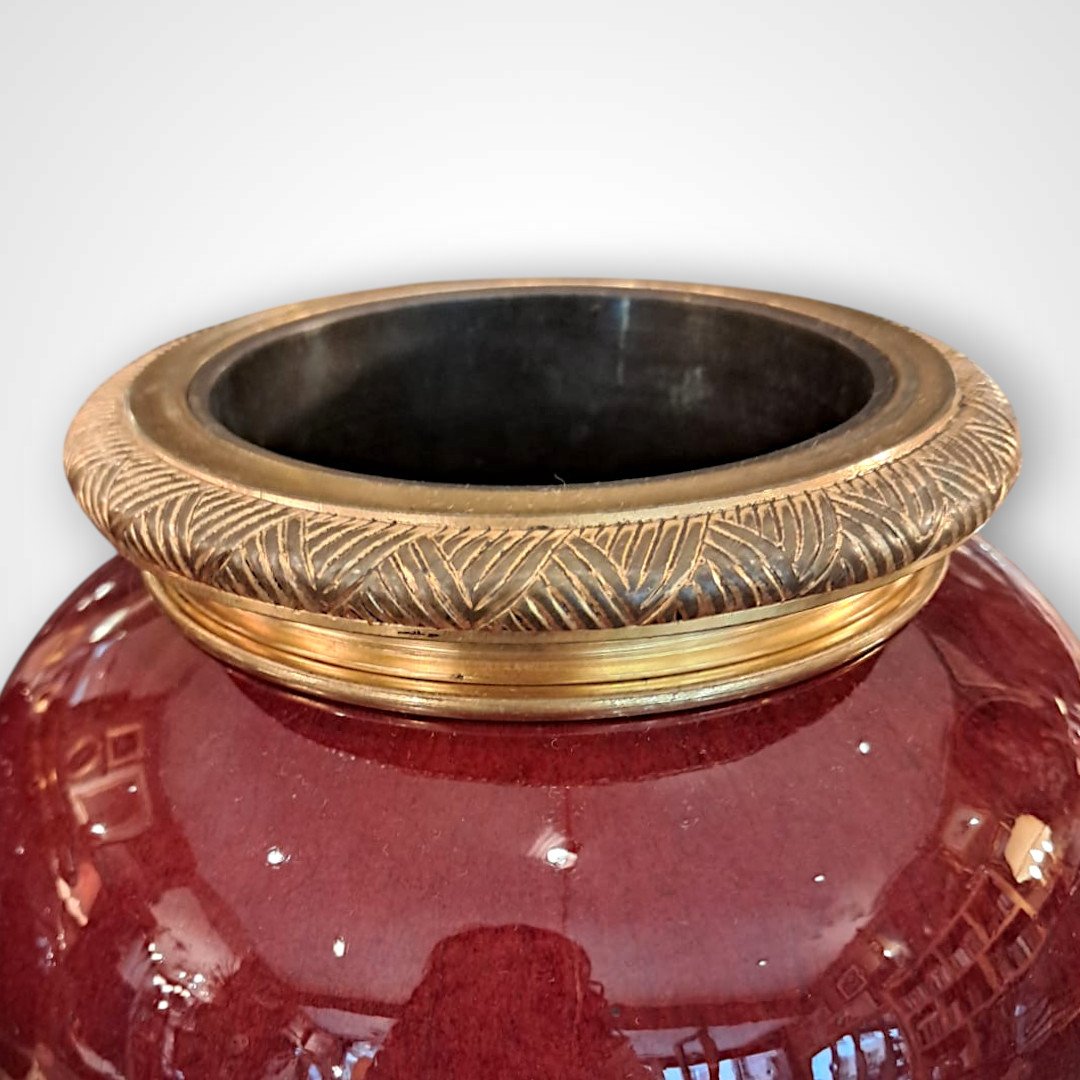 Edouard Enot, Paire de vases en céramique avec monture en bronze, seconde moitié du XIXe-photo-1