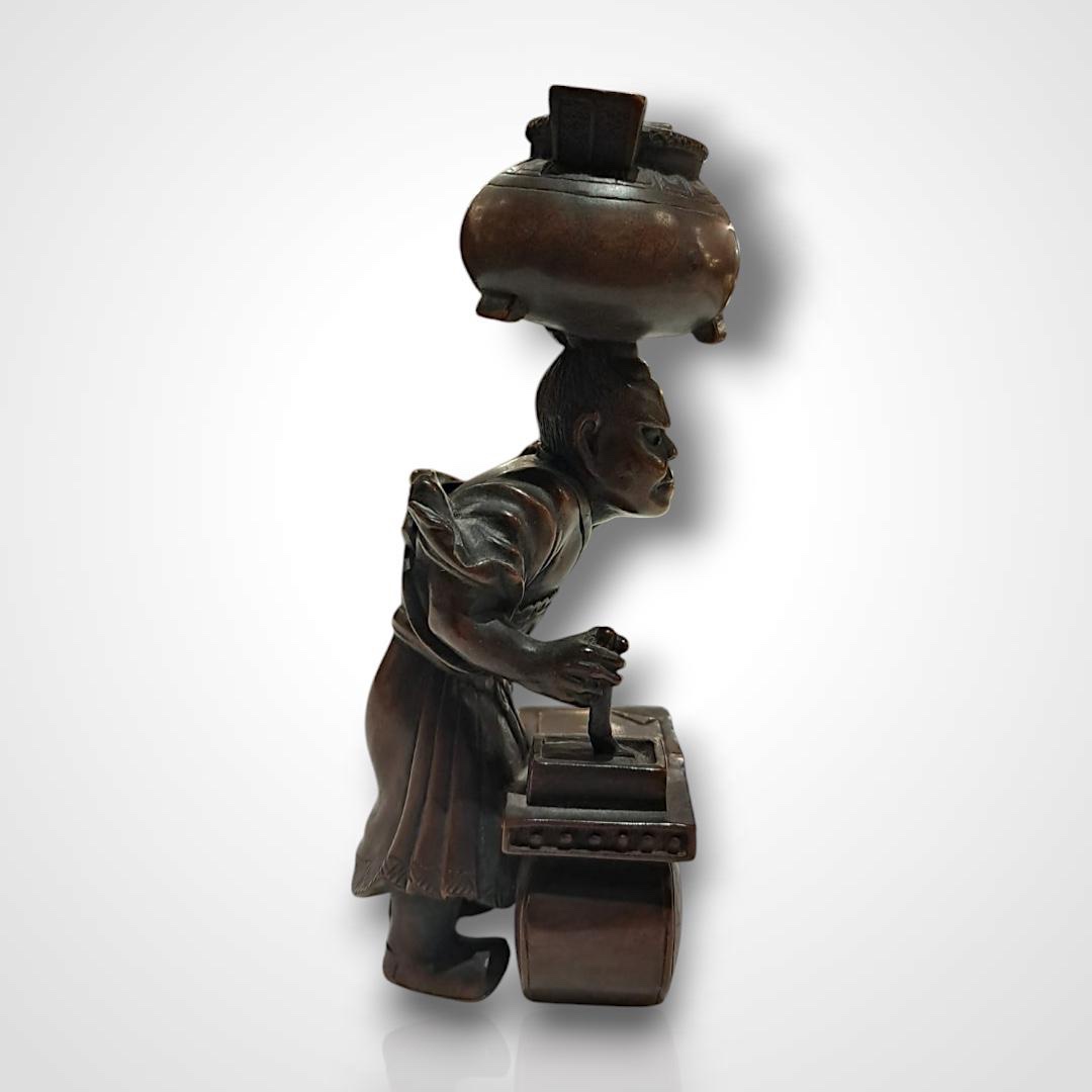 Japanese Wooden Okimono Depicting General Goshisho, Meiji Era (1868-1912)-photo-3
