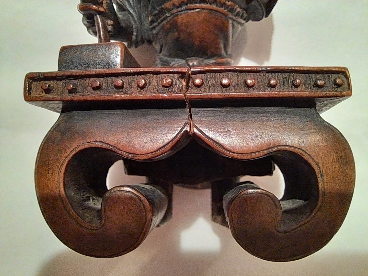Japanese Wooden Okimono Depicting General Goshisho, Meiji Era (1868-1912)-photo-2